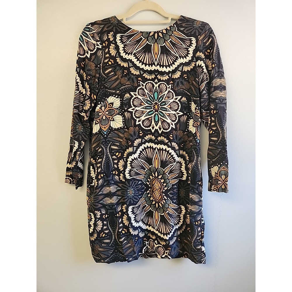 H&M Retro 60s Style Womens 8 Hippie Psychedelic Relaxed Fit Tunic Dress